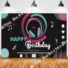 Черная музыкальная Мелодия Tok Pop на заказ, игровой фон для девочек, декор для дня рождения, комнаты, динамическая гарнитура Tik Music Note, фото плакат