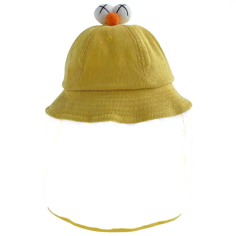 Children's corduroy Bucket Hats girl Summer Sunscreen Panama Hat boyPure Color Sunbonnet Fedoras Outdoor Fisherman Beach Cap |