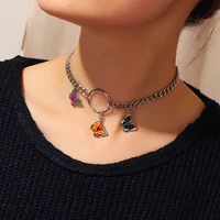 harajuku punk style butterfly choker necklace jewelry women collares gothic hip hop gift necklace collares mujer