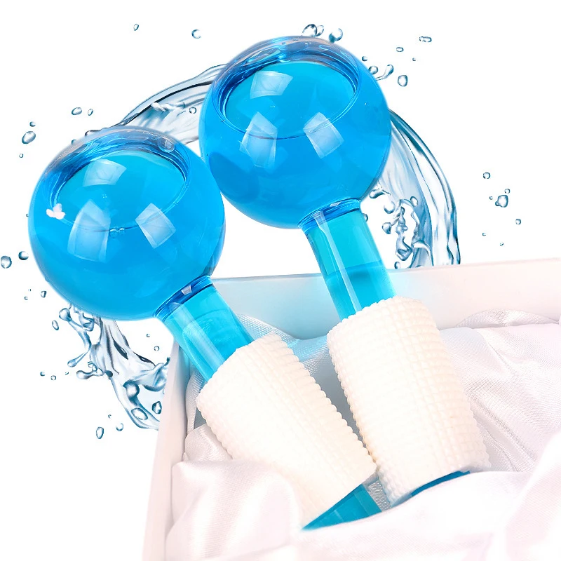 

2pcs Beauty Ice Hockey Energy Beauty Crystal Ball Facial Cooling Ice Globes Water Wave For Eye Face Massager STTX889