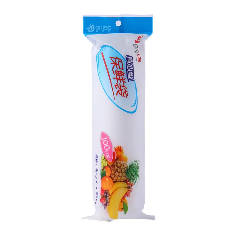 

100Pcs/roll Disposable Fresh-keeping Bag Portable Fruit Vegetable Sealed Bag Vacuum Food Saver Bag Food Storage Bags 2 Size