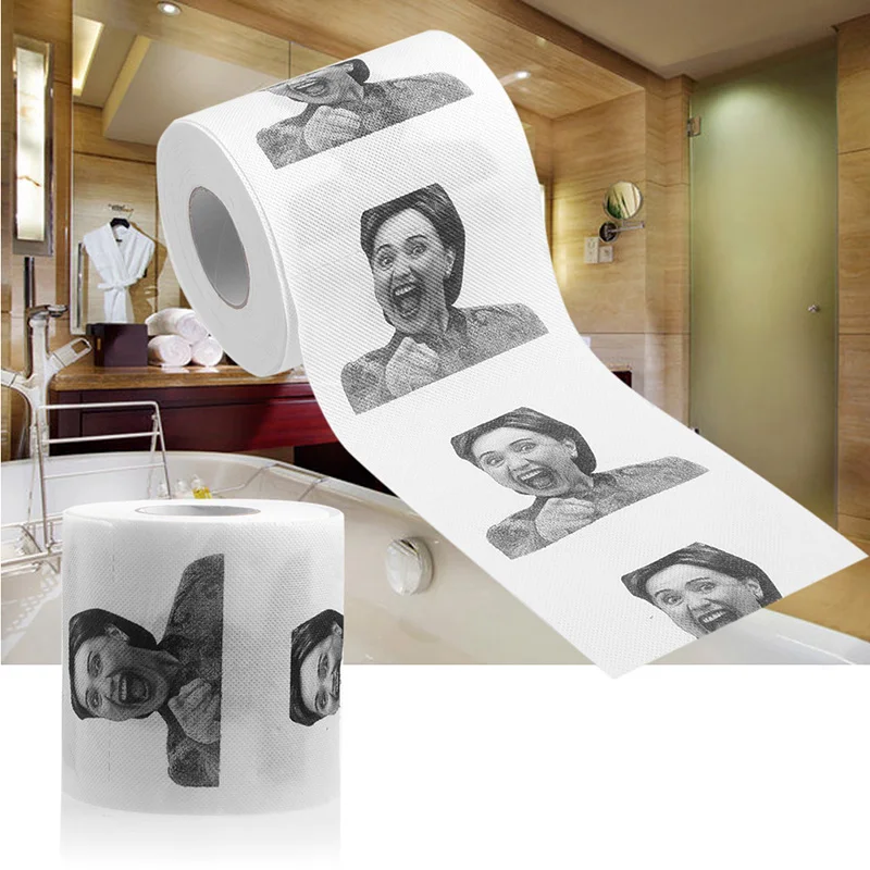 

Hillary Clinton Donald Trump Dollar Humour Toilet Paper Gift Dump Funny Gag Roll C1FF
