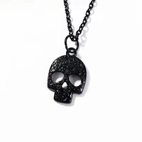 1pcs black phantom personality womens skull necklace alloy 18 inches chain bones skeleton gothic death
