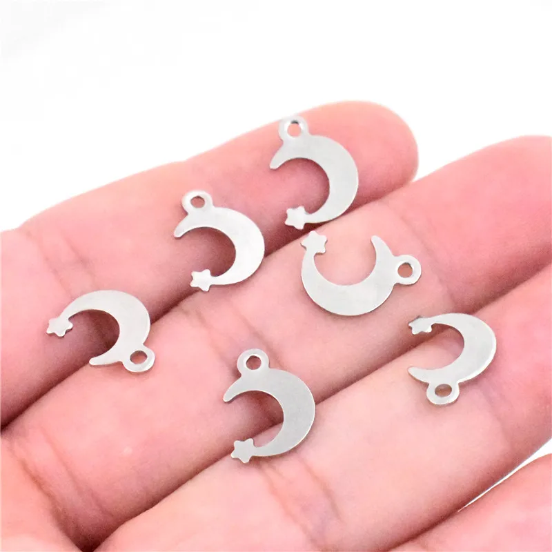 50pcs/lot Stainless Steel Material Cross/Anchor/Heart/Moon Charms Pendant DIY Handmade Necklace and Earring Jewelry Accessories | Украшения