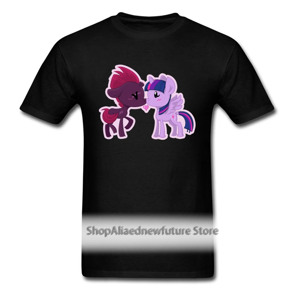

Latest Cartoon T-shirt Men Black T Shirt Horse Print Tshirt Coupls Tops Lover Day Gift Clothes Cotton Tees Boyfriend Gift Lovely