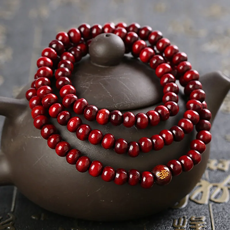 Круглые браслеты из сандалового дерева 6 мм 108 бусин натуральный буддийский Будда