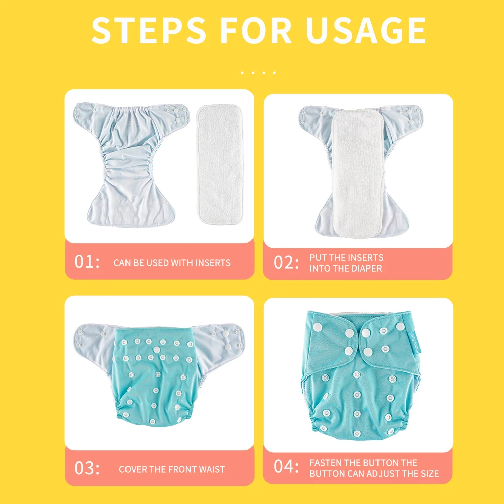 HappyFlute 1Pcs Baby Cloth Diaper Washable Reusable Eco-friendly Ecological Pocket Nappy With For 3-15kg | Мать и ребенок