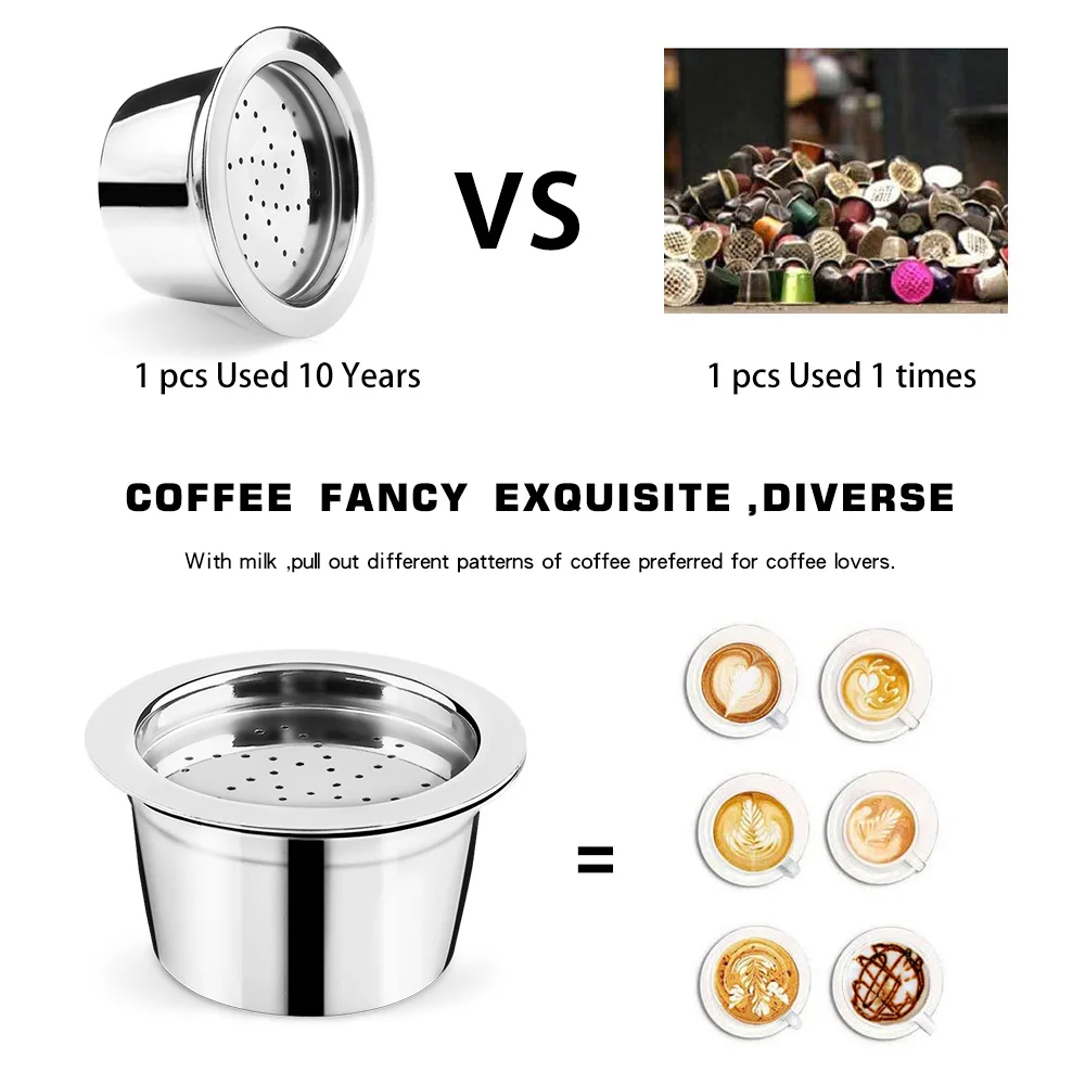 

iCafilas Upgrade Reusable Coffee Capsule Cafeteira Filter for K Fee &Tchibo Cafissimo Cream Maker Stainless Steel Capsule