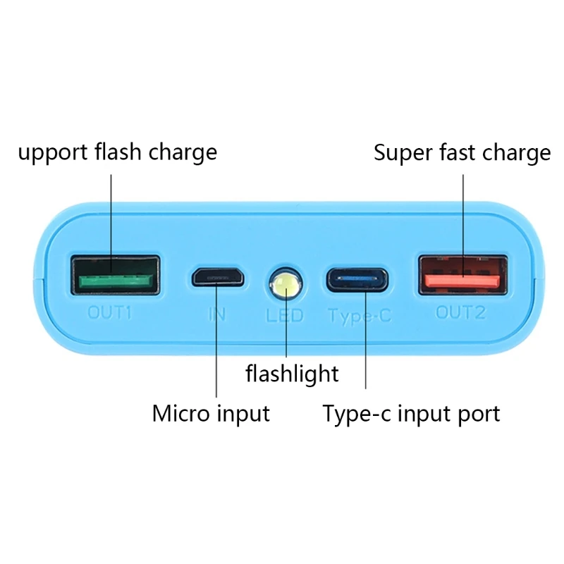 

Detachable 22.5W Dual LCD Display DIY 10x18650 Battery Case PowerBank Shell Portable External Box Powerbank Protector