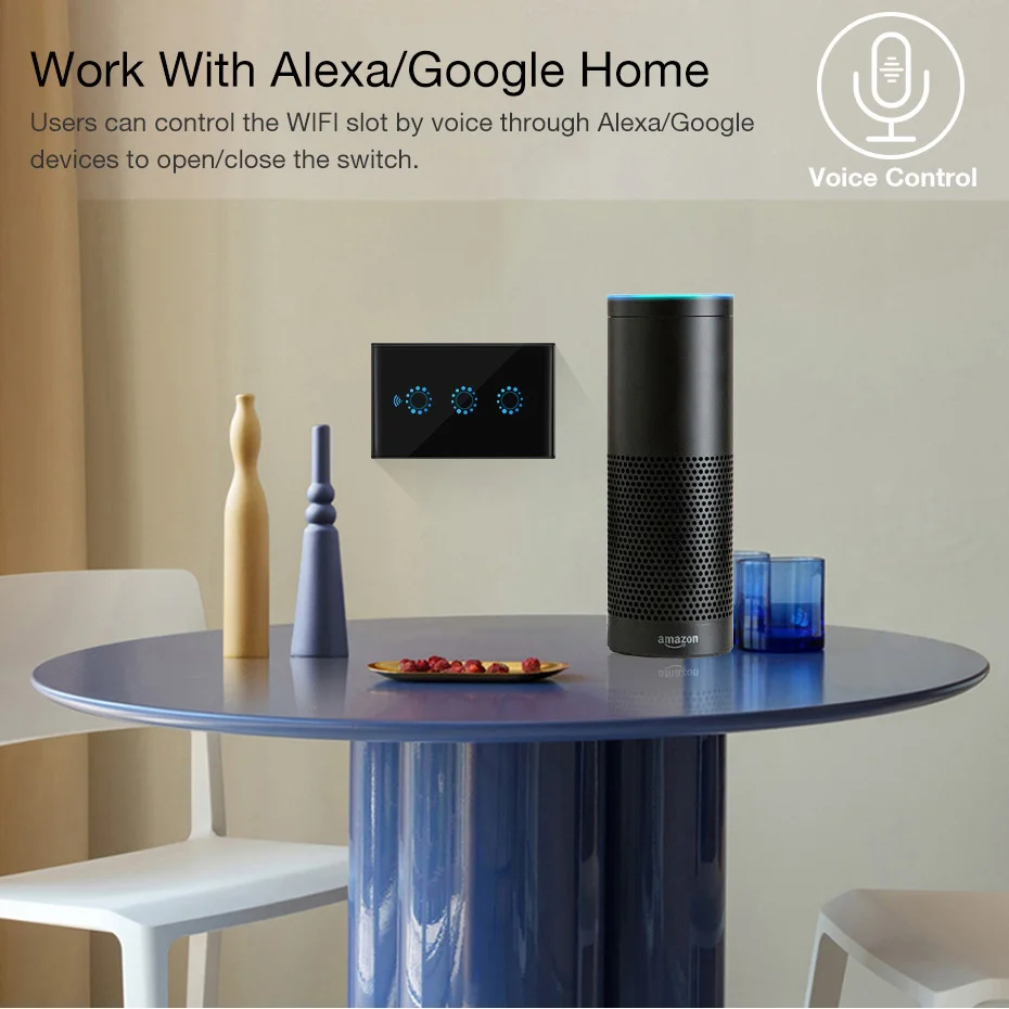ASEER Tuya/Ewelink 1-2-3-4Gang 3 way Smart control сенсорный wifi переключатель умный светильник
