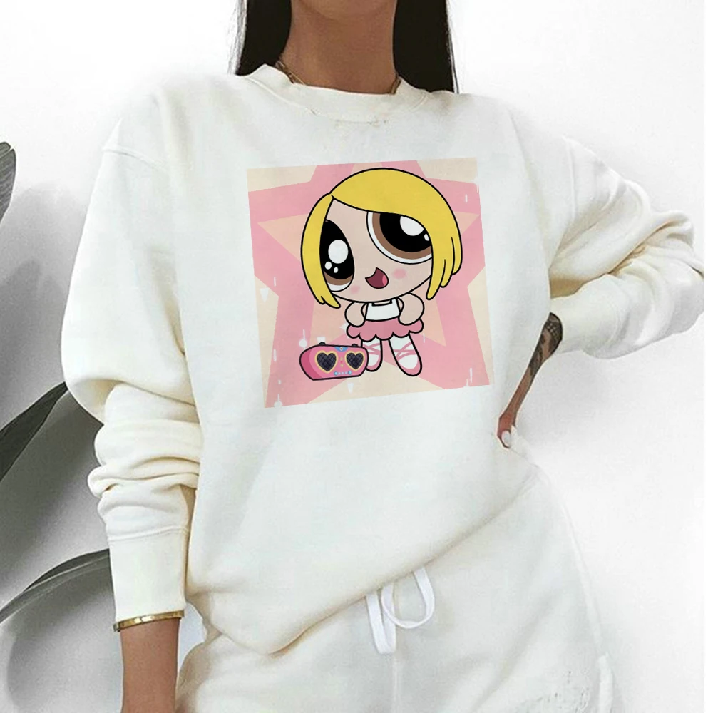 

Y2k Crewneck Powerpuff Girls Long Sleeve Soft Girl Clothes Kawaii Harajuku White Pullover Japanese Streetwear Fashion Sweatshirt