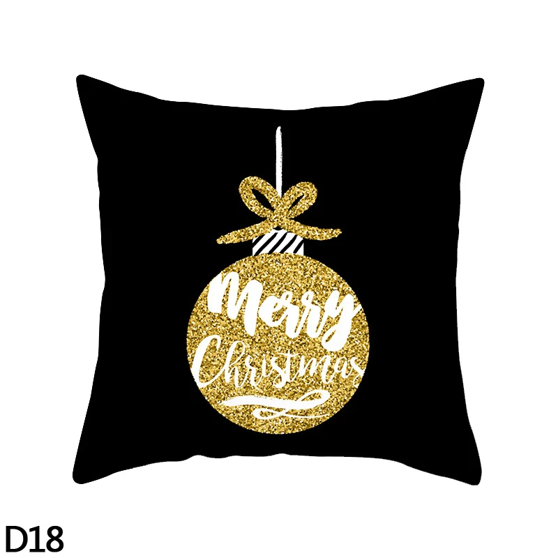 D18 bell 45*45 см звезда олень Рождественское дерево Отпечатано Merry Рождественская наволочка для подушки декоративная наволочка для подушки автомобиль диван год Рождество домашняя декоративная подушка - Цвет: D18 bell