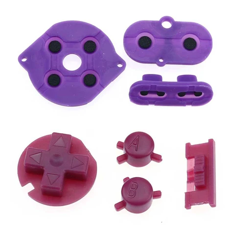 JCD силиконовая Детская Кнопка и цветные пластиковые D-колодки A B кнопки включения и выключения питания клавиатуры для GBC