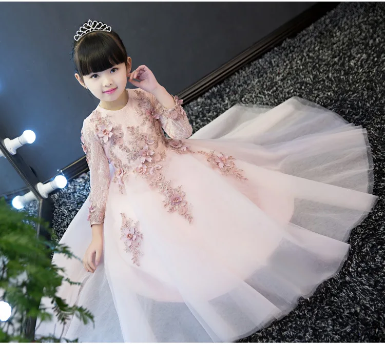 Детское розовое платье для выпускного вечера вечерние платья до щиколотки с