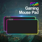 Светодиодный коврик для мыши с RGB светильник кой, большая мягкая игровая мышь, нескользящий светящийся коврик для клавиатуры и ноутбука, крутая подсветка для мышей, Muismat