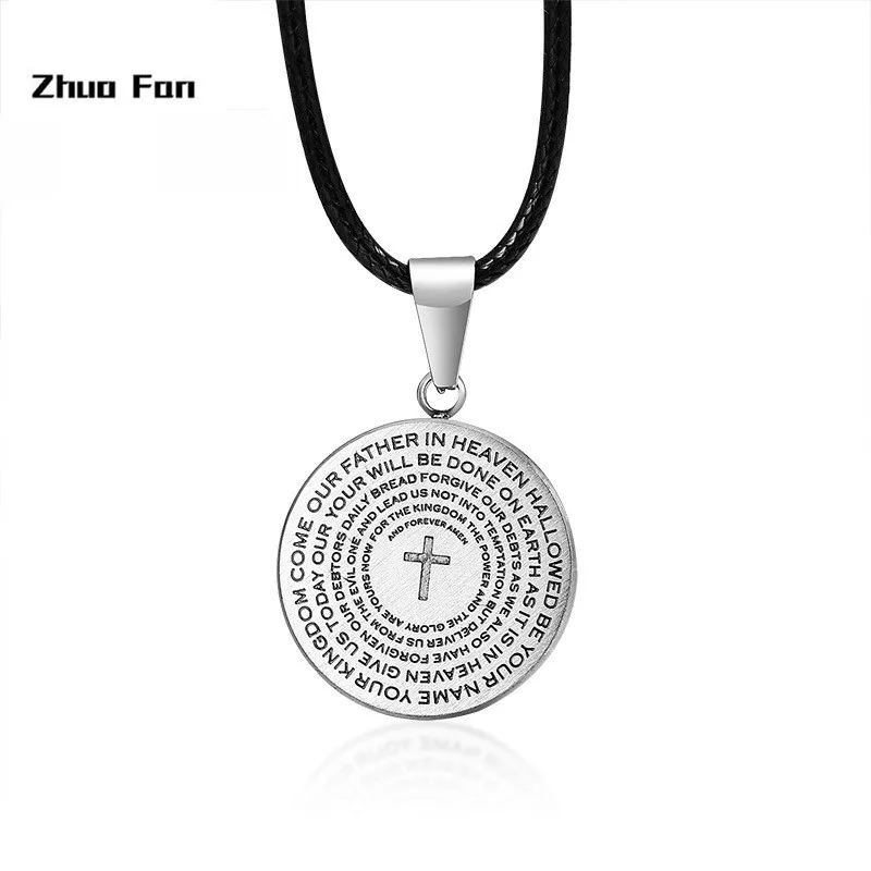 2020 Originele Fashion Accessoire Corrosie Engels Cross Ronde Plaat Hanger Mannen Ketting Met Hanger 2020 Originele Fashion Accessoire Corrosie Engels Cross Ronde Plaat Hanger Mannen Ketting Met Hanger