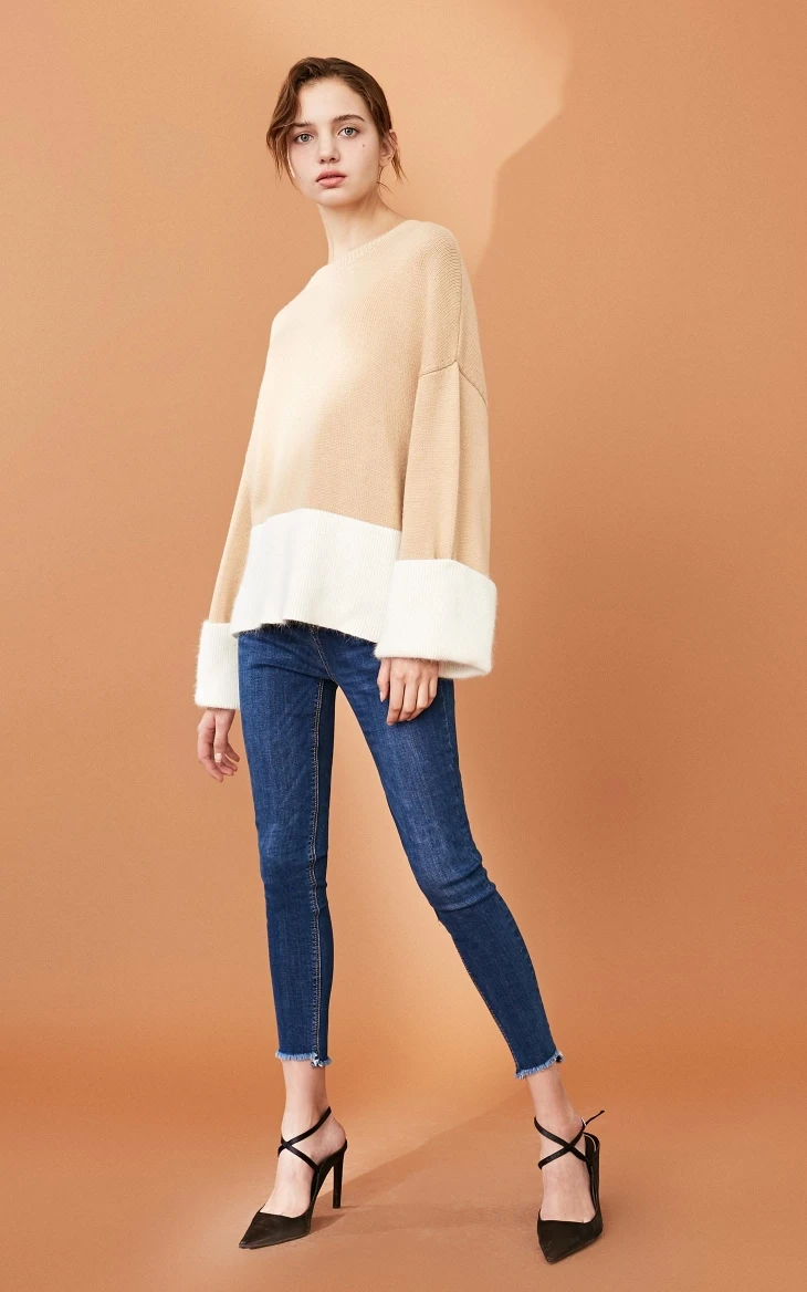 Vero Moda шерстяная вязаная с круглым вырезом из кроличьего меха | 318413578