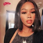 5x5 прямой парик Боб, парики из человеческих волос на сетке спереди для женщин, натуральные волосы Ali Queen, бразильские волосы Remy, 13x4 короткий парик