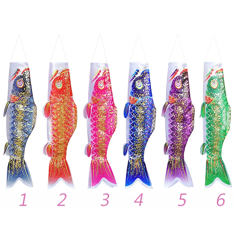 40/50/70cm Japanese Carp Windsock Streamer Fish Flag Kite Cartoon Fish Colorful Windsock Carp Wind Sock Flag Koinobori Gift