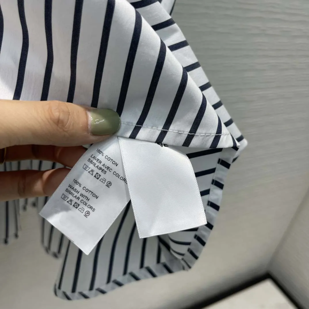 

Preppy Style Striped Dresses for Women Summer 2021 New White Lapel Short Sleeve Contrast Dresses Top Quality Cotton Dresses Lady