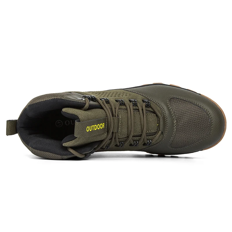 Winter Men Black Hiking Boots Hight Sneakers Fashion Footwear Hiking Shoes Trendy Outdoor Shoes Male Mountain Shoes Climbing