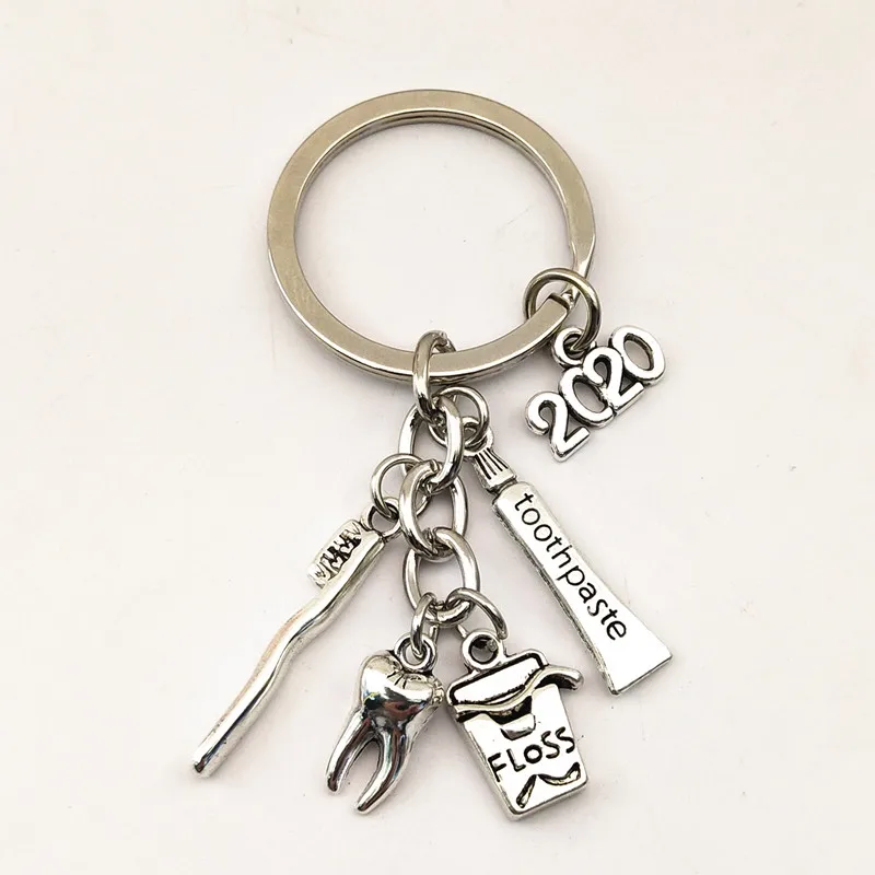 1 шт. зубная нить паста ключ держатель стоматологический гигиенист брелки