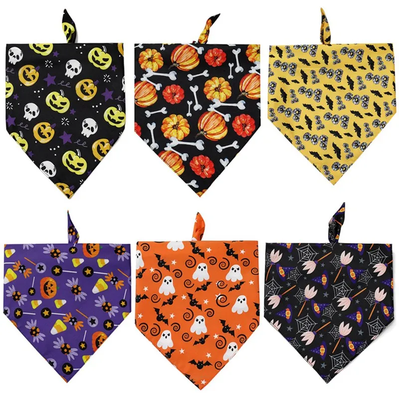 

Halloween Dog Bandana Adjustable Pet Scarf Puppy Bib Pet Grooming Accessories for Dogs Collar Cat Neck Bandana new