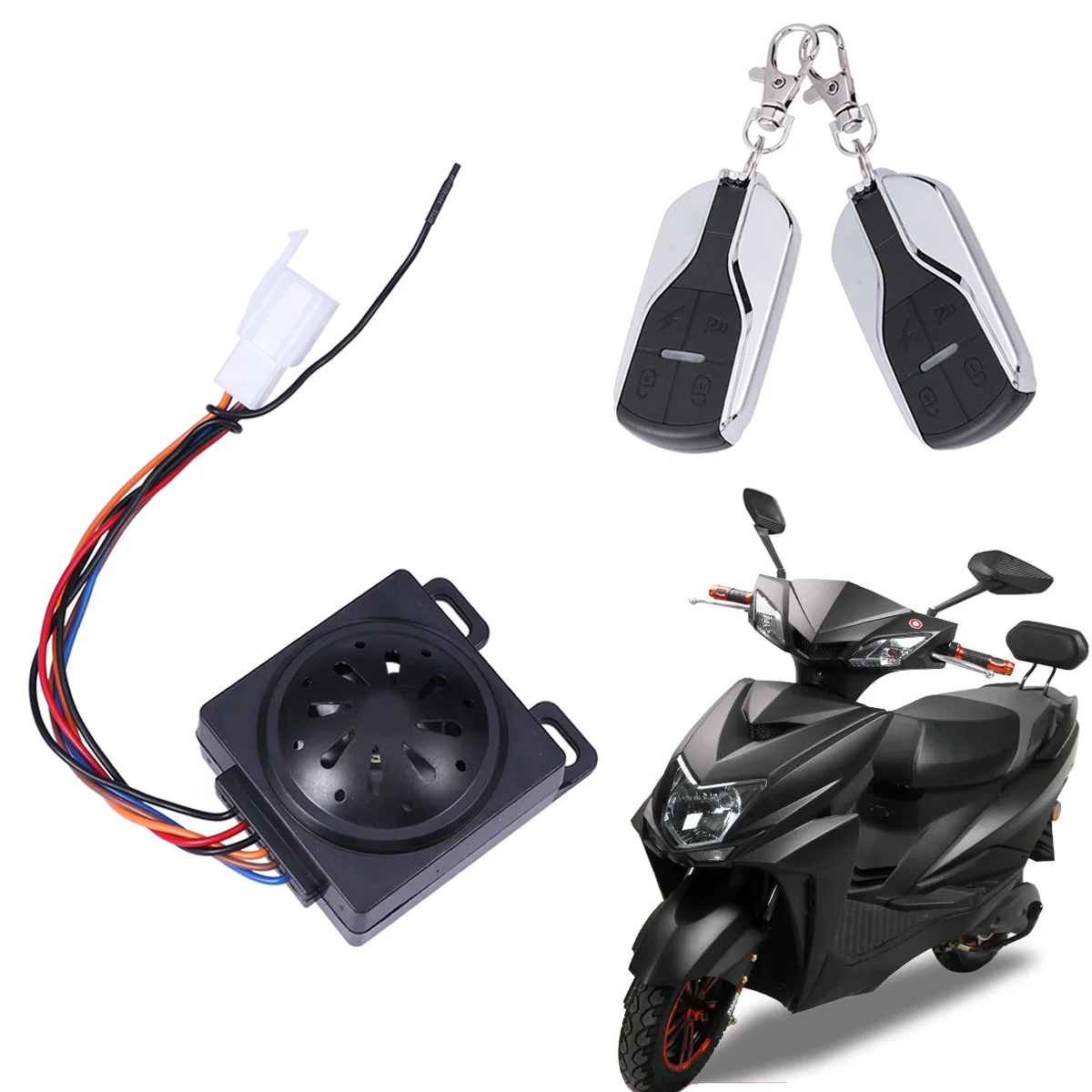 3Pcs Motorcycle Security Alarm System Horn Warner with Remote Control Cutting Off Engine Start Disarming Anti-theft | Автомобили и