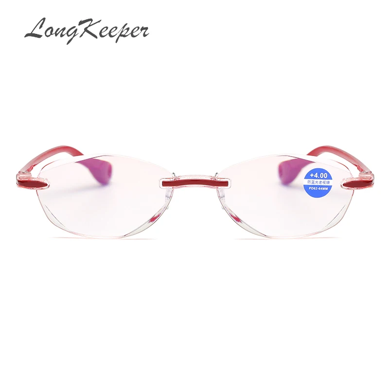 Женские прозрачные очки без оправы для чтения стразы дальнозоркости 1 0 5 2 3 4
