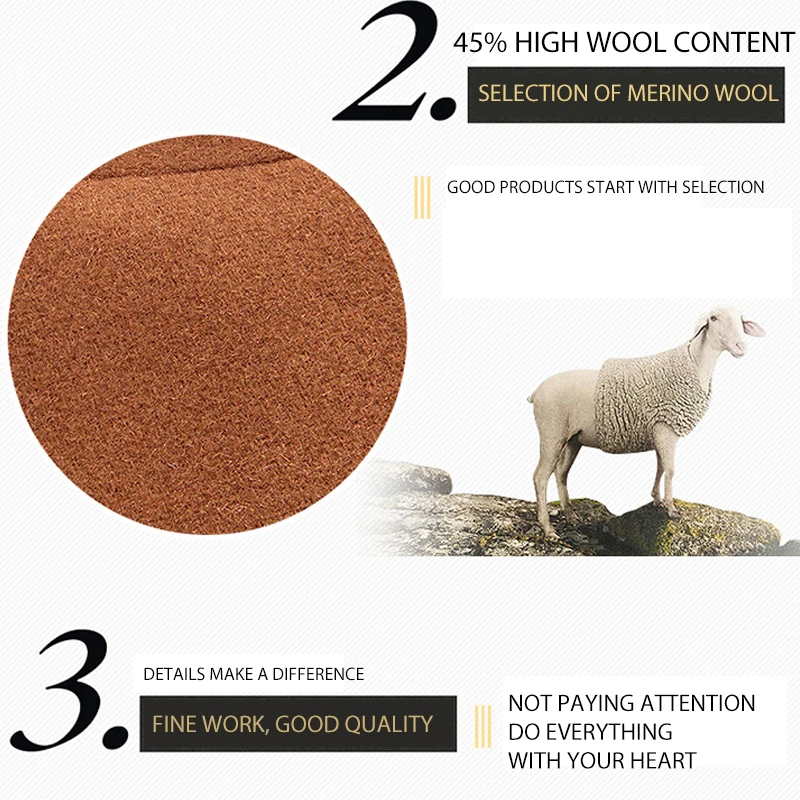Winter trench coat for men fashion mens jackets version of woolen men's jacket double collarwarm woolen coat PP255100