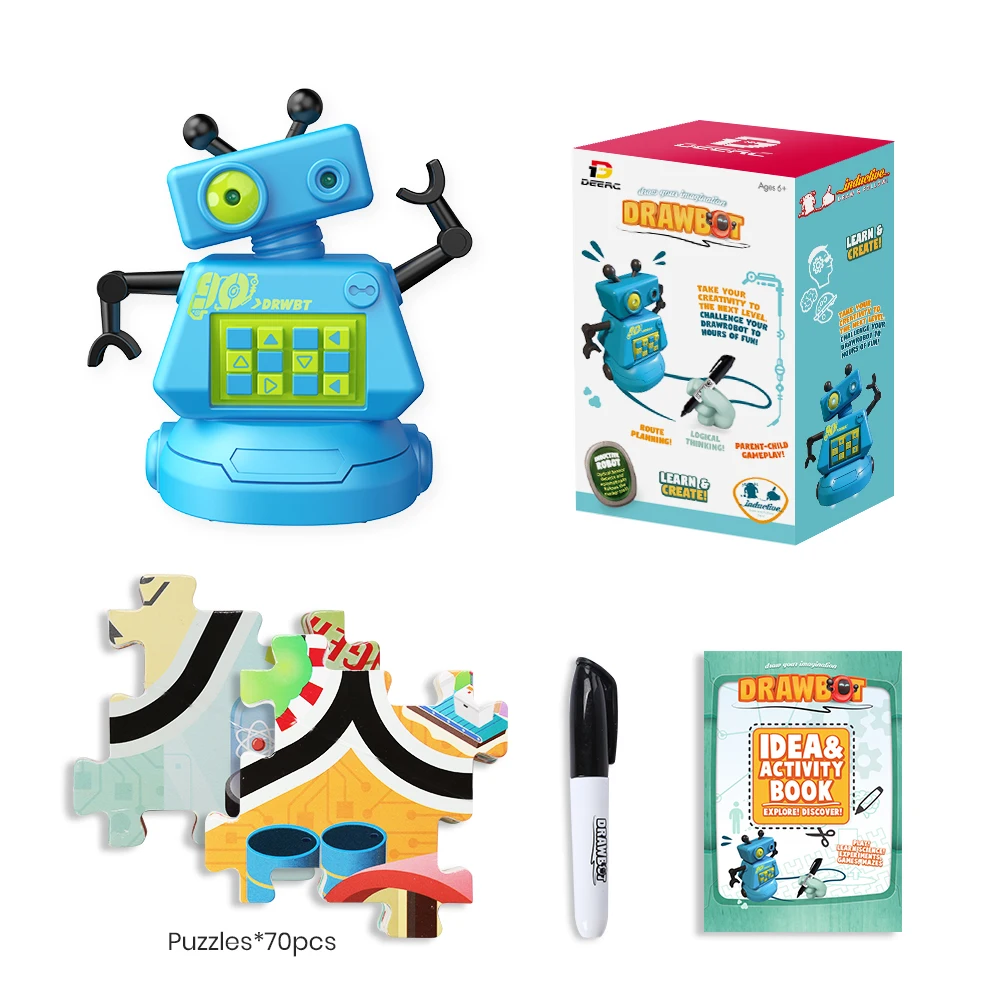 DEERC робот игрушка обучающая умная RC игрушка-робот пульт дистанционного управления для мальчиков мини стебель Дошкольное обучение игрушки с 70 шт головоломка