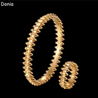 donia jewelry fashion taper micro inlaid aaa zircon bracelet set creative opening ladies bracelet set
