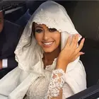 Винтажный арабский халат, свадебная накидка с шапкой, кружевная накидка в пол, Дубай, исламский кафтан, свадебная накидка для невесты Саудовской Аравии