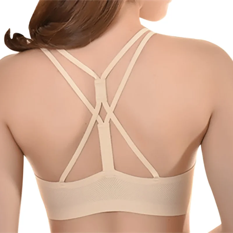 Спортивный бюстгальтер для йоги с перекрестными ремешками женский спортивный