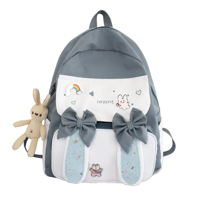 

Kawaii Nylon Women Backpack Korean Version Of The Wild Campus Girl Schoolbag Large-Capacity Leisure Travel Bag 2021 Rucksack