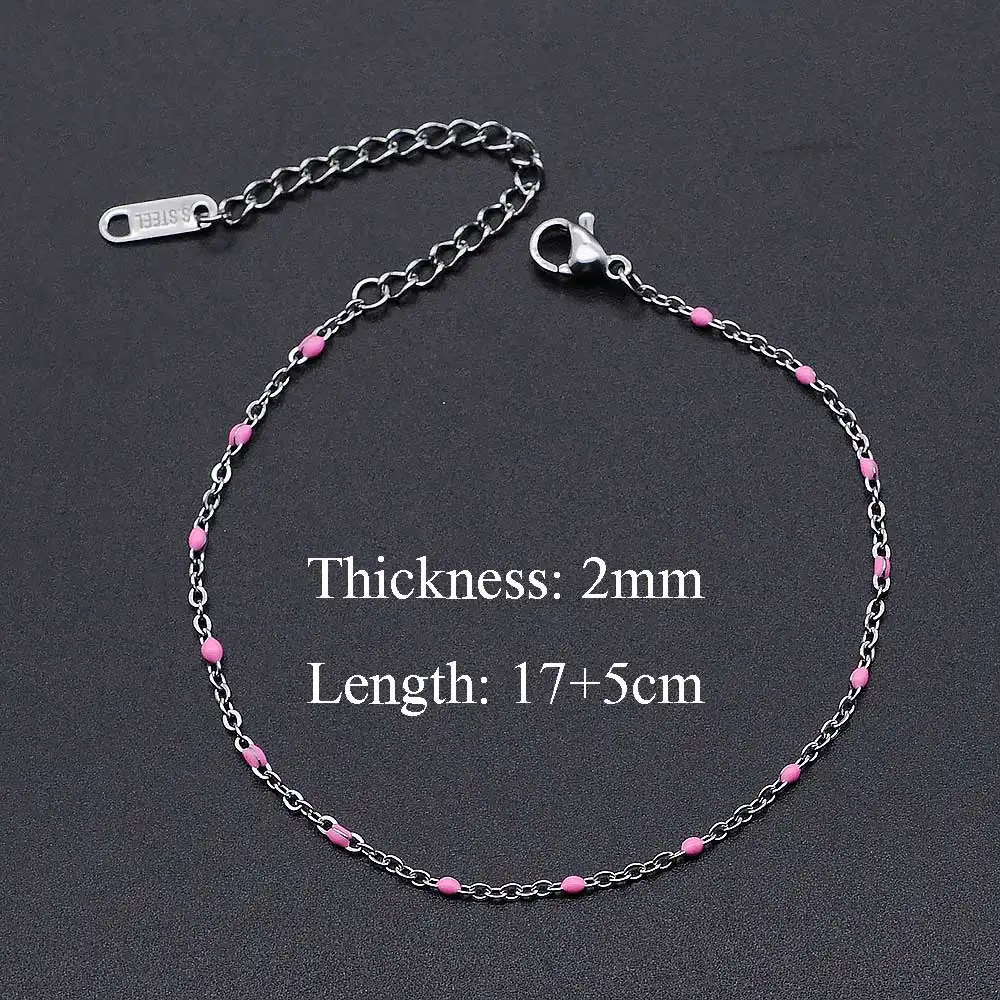 5 шт./лот браслет из нержавеющей стали с эмалью и шариком бисера оптовая продажа