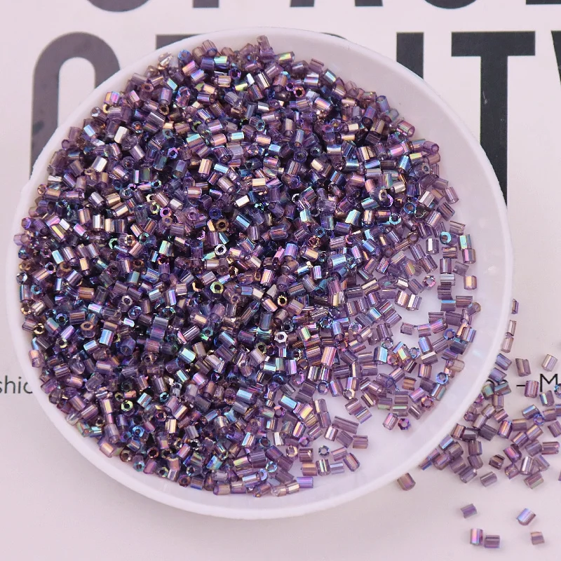 Стеклянные бусины с отверстиями 15/0 мм серебристые и металлические промежуточной