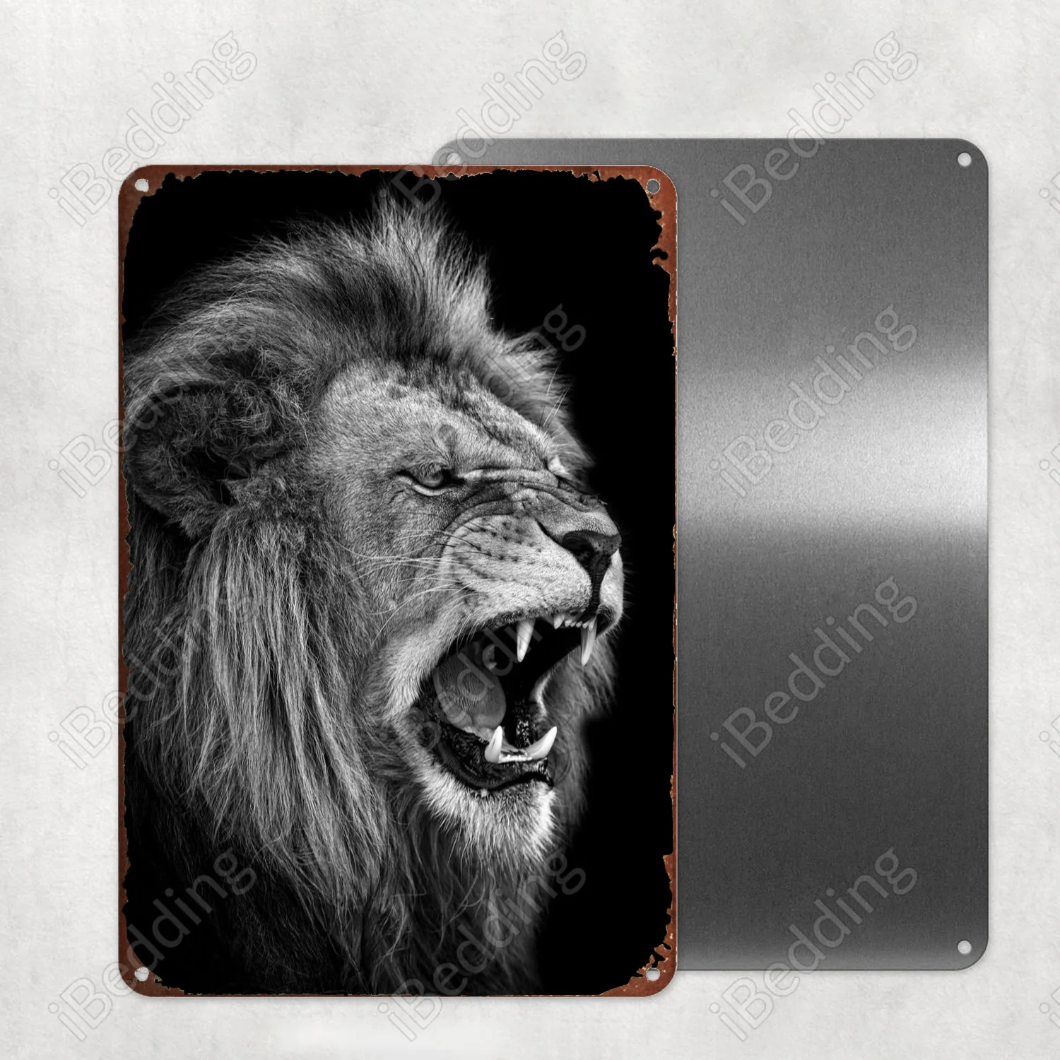 

Злый дикий лев, светящееся раньше, металлическая фотография, Настенный декор для бара, паба, клуба, железная картина, декоративная пластина ...