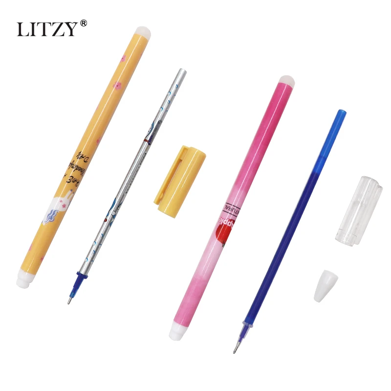 4 шт./компл. стираемая моющаяся ручка милый Единорог 0 5 мм синие Черные чернила