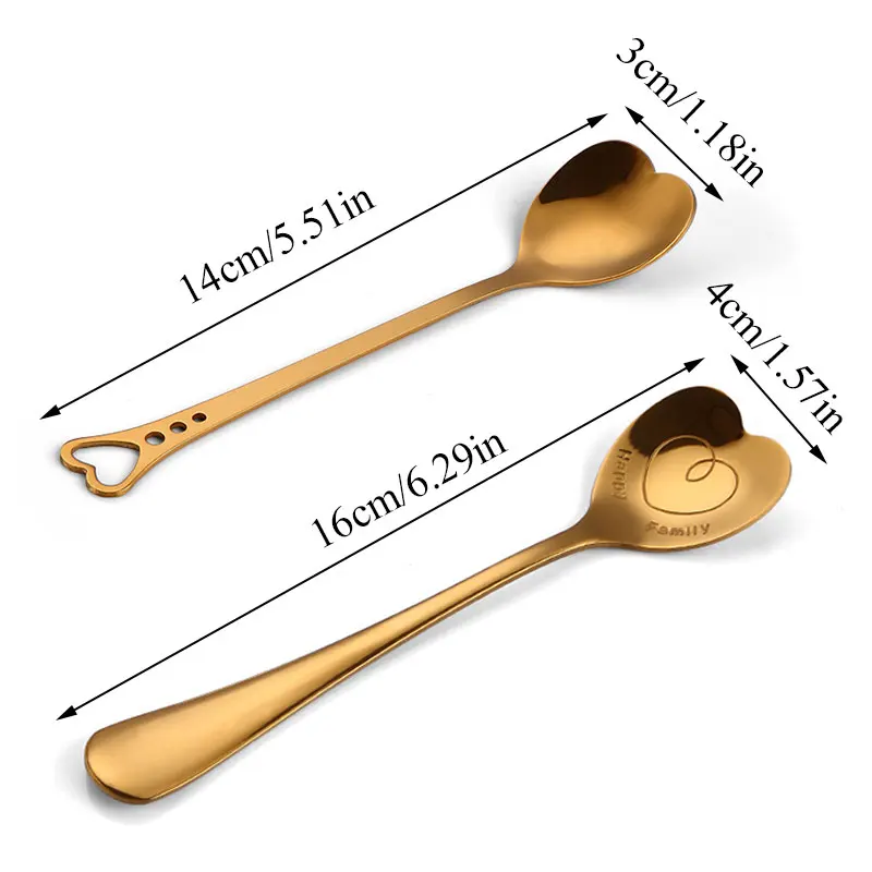 

Cute Stirring Spoon Reusable Spoon Utensils Creative Spoon Convenient Useful Hygeian Clean Heart-Shaped Ice Cream Coffee Spoon