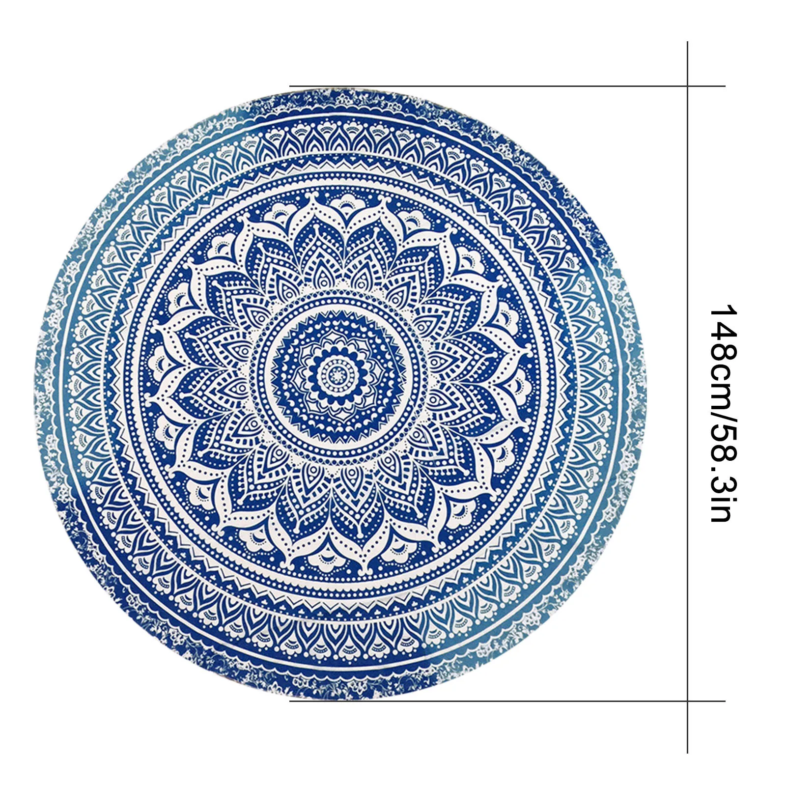 

Outdoor beach mat Round Beach Towel Large Sand Proof Beach Blanket Circle Meditation 58inch Beach party Pattern rest cushion