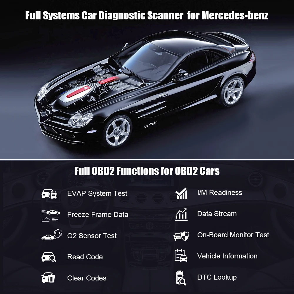 Автомобильный сканер KONNWEI KW360 Obd2 Obd 2 Автоматическая диагностика для Mercedes-Benz