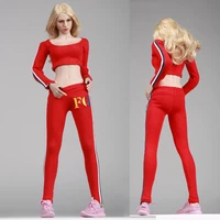 in stock 16 female red running sports tops pants and shoes for 12 inch female bodies dolls
