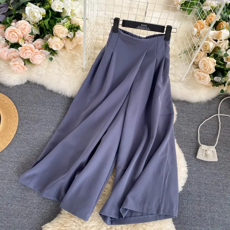 Дизайнерские широкие летние брюки для женщин 2020 новые модные Универсальные