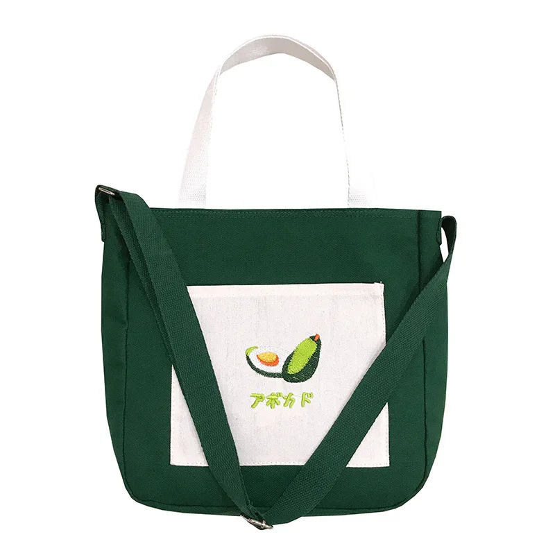 Маленькая свежая Холщовая Сумка с изображением сердца авокадо для девочек