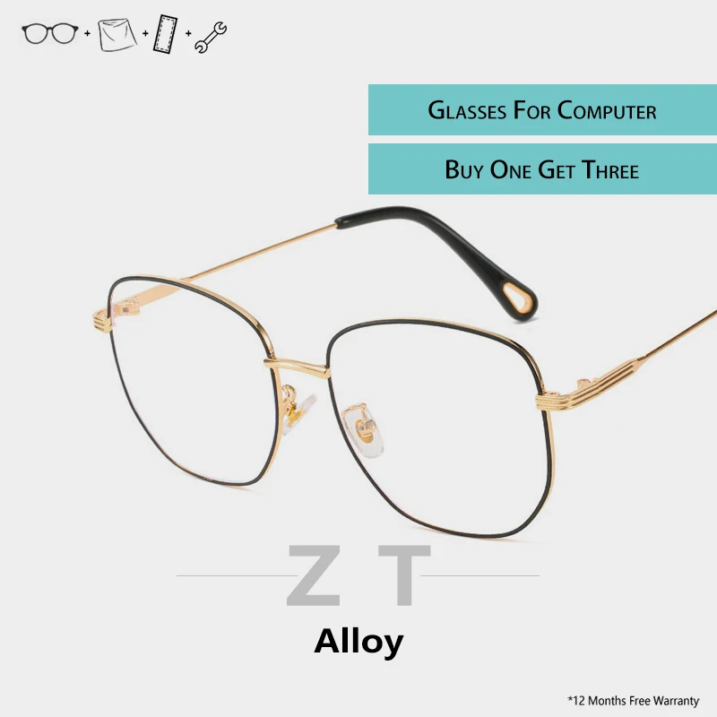 ZT сплав компьютерные очки женские титановые Hmc прозрачные Lunette De Vue Femme Золотые для