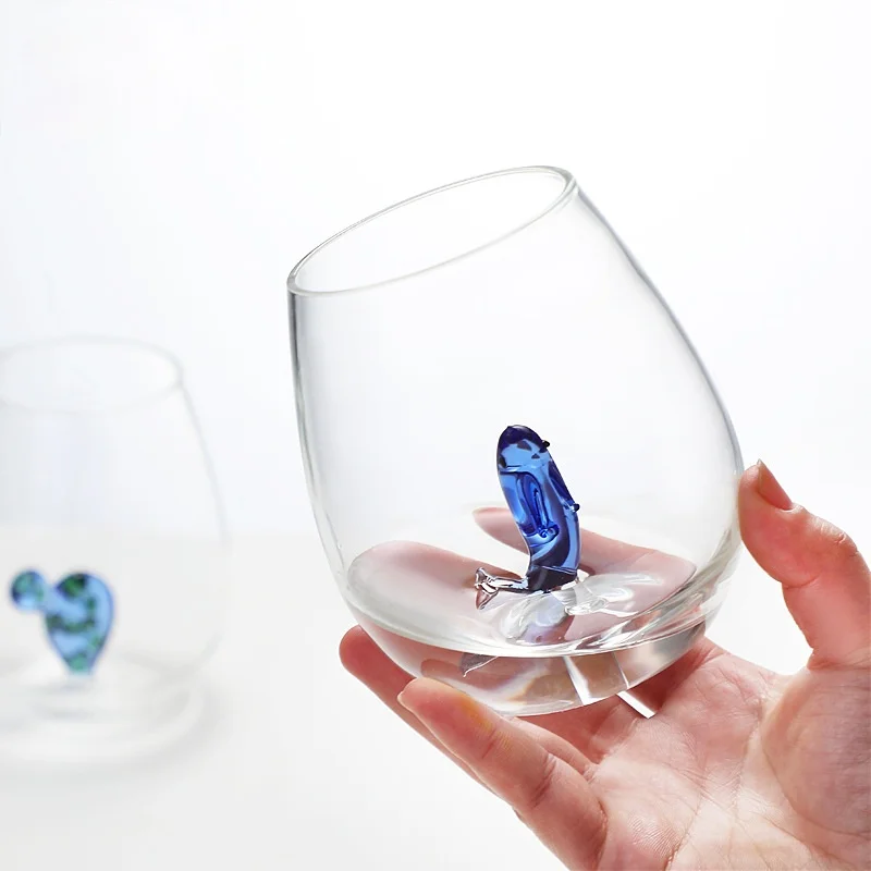 

Creative Coffee Cup Glass Three-dimensional Dolphin Cactus Flamingo Large Capacity Milk Wine Cup Restaurant Household Drinkware