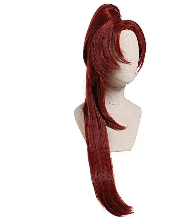 Princess Connect! Re:dive Akino Cosplay Wig 80cm Dark Red wig with Chip Ponytails Halloween Party burgundy Wigs |