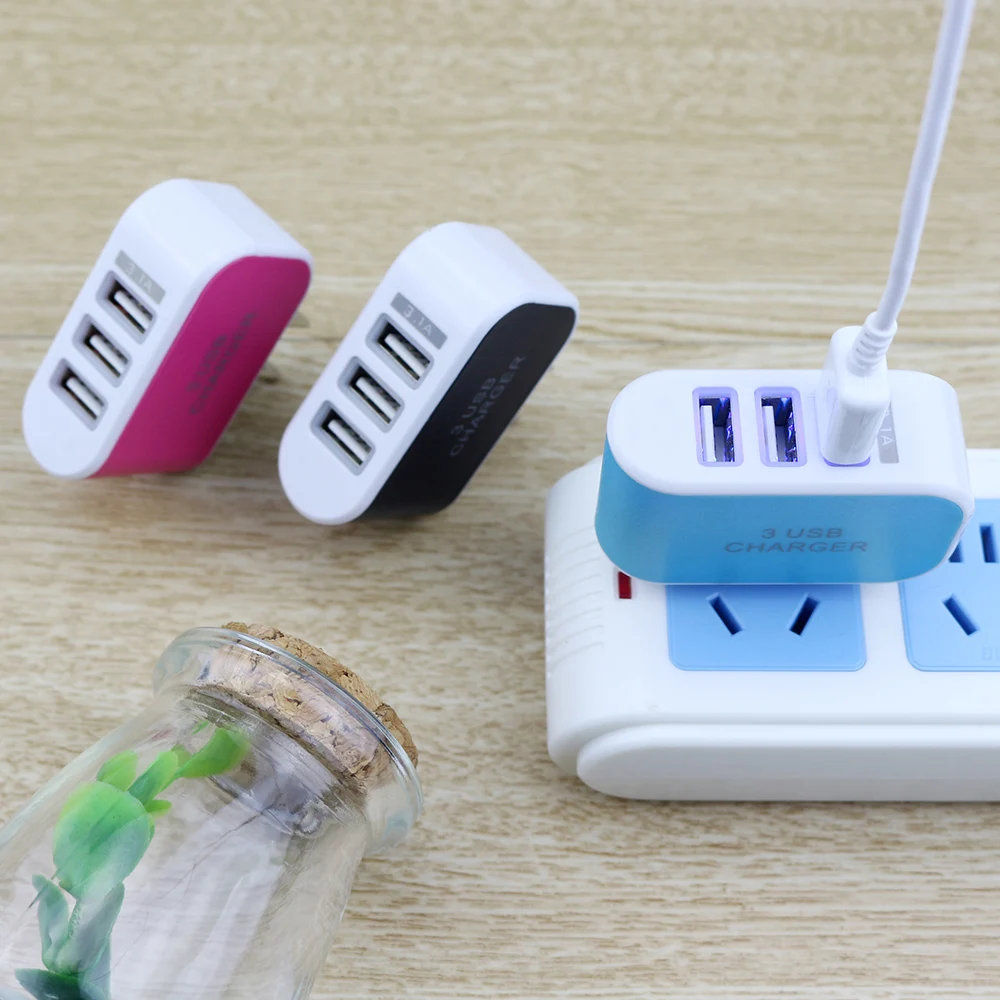Новый универсальный 3 порта USB настенное зарядное устройство ABS огнеупорный