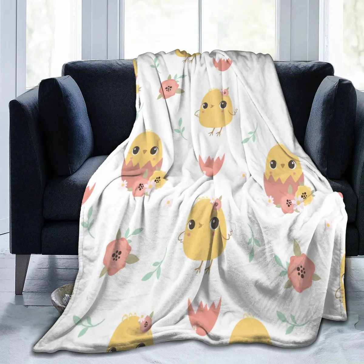 

Soft Warm Flannel Blanket Cute Chicks Travel Portable Winter Throw Thin Bed Sofa Blanket